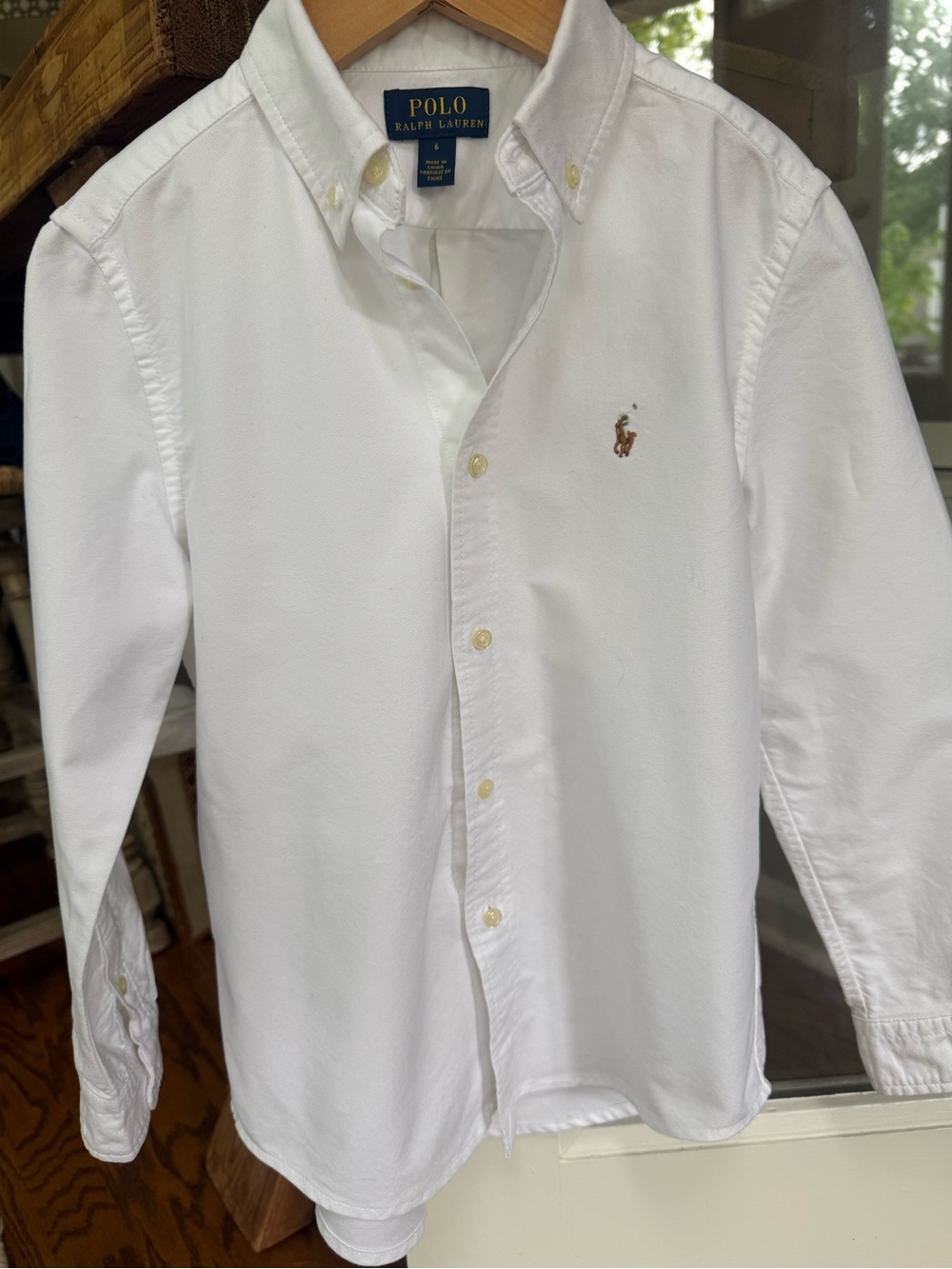Kids Polo by Ralph Lauren White Button-Down Oxford Shirt w/ Embroidered Pony 6